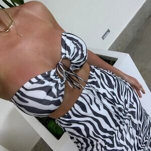 Zebra skirt tube top set
